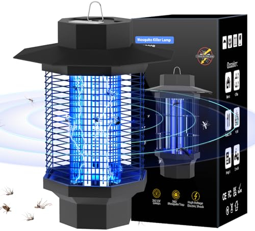RJEDL Insektenvernichter Elektrisch,18W 4200V UV Elektrischer Mückenlampe,Mückenlampe Outdoor, Fliegenfalle Elektrisch,Insektenfalle für Innen und Außen