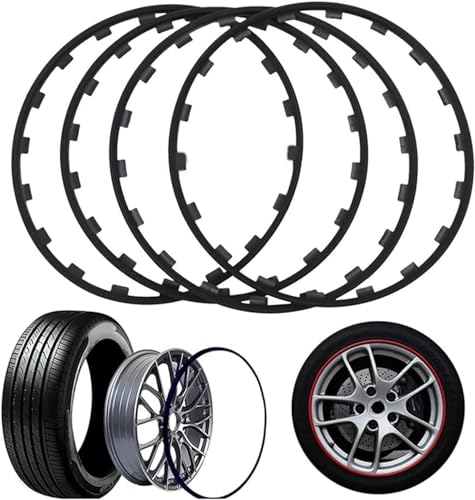 Felgenschutz Rad Radnabe Felgenkantenschutzring Alufelgen Felgenschutz für Peugeot, 16-20 Zoll Alufelgenkantenring Felgenschutz Reifen Reifenschutz 4 Stück LBJDP31119 (Farbe: Schwarz, Größe: 16 Z