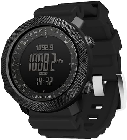 Kompass Höhenmesser Barometer Outdoor Militär Uhr Herren Digitaluhr Herrenuhr Digital Robuste Armbanduhr Tactical Watch Military Schrittzähler ohne app und Handy 5 ATM Wasserdicht Sport Junge