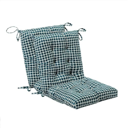 Makimoo Outdoor Schaukelstuhl Auflage 95x43 cm - Sitzpolster für Gartenstühle, Kissen für Schaukelsessel (Grüner Hahnentritt)