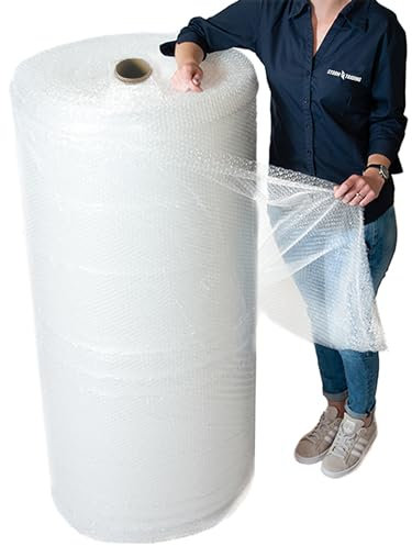1 Meter Wide Packaging Roll of Large Bubble Wrap 1000mm x 50m Small Air Bubbles For Packing or Moving House