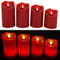 Online Fuchs 4 LED Kerzen aus Echtwachs im Set mit spiegelnder Flamme, Dimmer, Timer und Fernbedienung - 204 (Rot)
