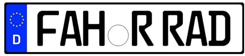 Kennzeichenheld - Fahrradträger-Kennzeichen aus Alu für Dein Auto, Nummernschild ohne Zulassungspflicht, Mattschwarz