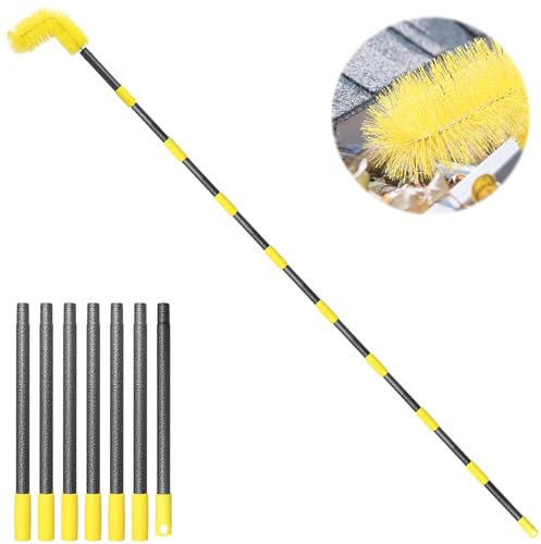 Gutter Cleaning Brush 256cm, Gutter Cleaning Tools from The Ground, Gutter Guard Cleaning Brush for Cleaning Leaves and Debris from The Ground, Easy Remove Leaves and Debris