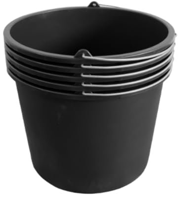 ViD® 5 Stück Mörteleimer/Betoneimer 20 Liter | Ø37 x 28 cm | Putzeimer/Zementeimer/Baueimer