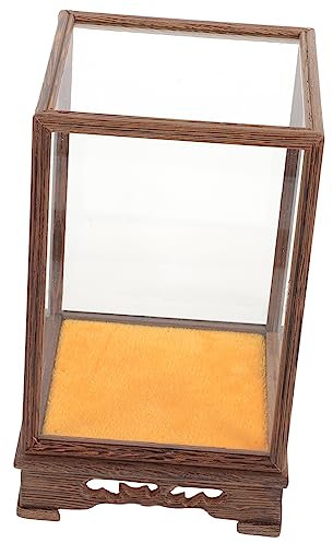 PRETYZOOM Kasten Desktop-präsentationsständer Vitrine Für Haushaltspuppen Vitrine Zusammenbauen Schaufenster Modell Vitrine Vitrinen Für Sammlerstücke Spielzeug Tischständer Hölzern Coffee