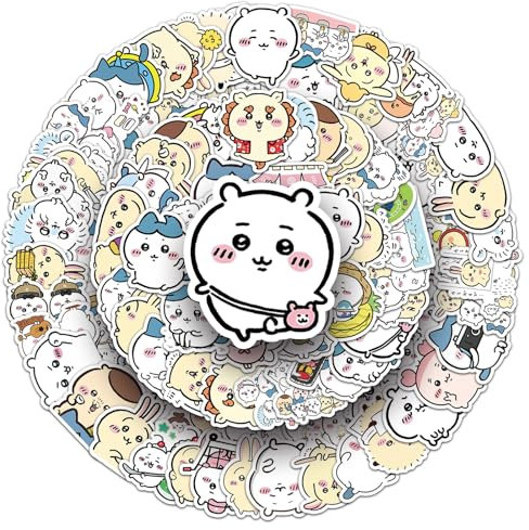 Bric Dodo 100 Stück Chiikawa Aufkleber Auto Laptop Telefon Gitarre Skateboard Motorrad Fahrrad Chiikawa Stickers Set Vinyl Wasserdicht Aesthetic Aufkleber für Jugendliche Kinder Erwachsene