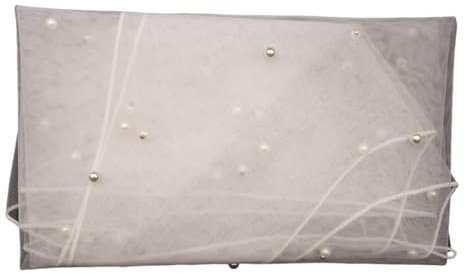 Frauen Prom Braut Schal Elegante Perle Perlen Sheer Schal Sheer Tüll Shinning Schulter Stola Für Hochzeit Party