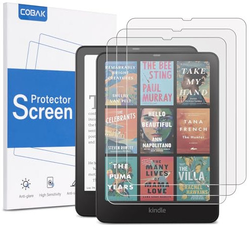 CoBak 3 protectores de pantalla mate antideslumbrante para Kindle Paperwhite 12th Gen 2024 y Kindle Colorsoft Signature Edition, Boox Go 7, Kobo Aura 2 de alta claridad, película suave de PET