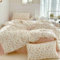 Nyescasa Housse de Couette 240x260 Beige Motif Fleurie Feuilles Floral Parure de lit Adulte 2 Personnes en Microfibre Fleurs Rose Jaune Housse Couette avec Fermeture Éclair et 2 Taies d'oreiller 65x65