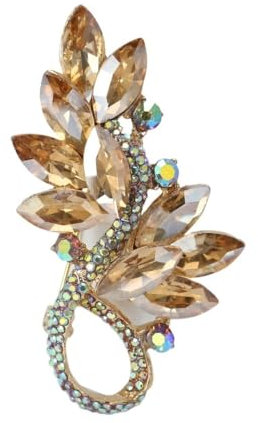 Personalized Colored Crystal Glass Brooch - Retro Joker Temperament Clothing Accessory(Champagne)