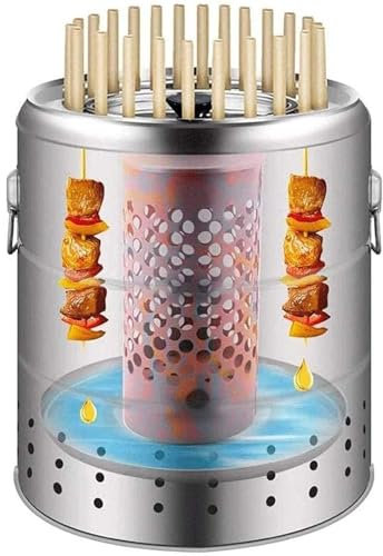 Generico Griglia A Barile Griglia per Affumicatore A Carbone Verticale Portatile Fornello da Appendere al Barbecue Griglia per Barbecue A Barile A Carbone Griglia per Barbecue,A