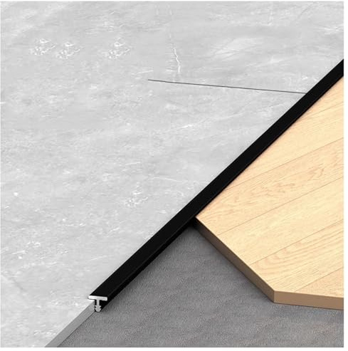 T-Profil Aluminium Ausgleichsprofil Übergangsleiste 3er-Pack 100 Cm Türstreifen Für Haustüren Einfache Montage(Black,6.0mm/0.23in)