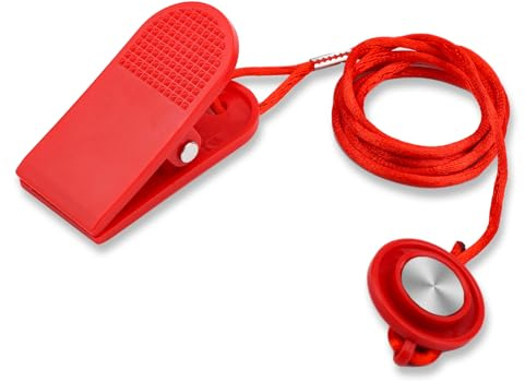 NQEUEPN e de Seguridad Magnética Universal para Cinta Correr, Interruptor Parada Emergencia Magnético Redondo Clip Compatible con la Mayoría de Las Cintas Correr (Rojo)