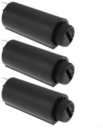 ComfyHarbor Lot de 3 porte-fusibles verticaux fermés avec capuchon pour 5 fusibles cylindriques de 20 mm, 250 V 10 A, boîtier en plastique robuste pour cartes d'alimentation et petits appareils