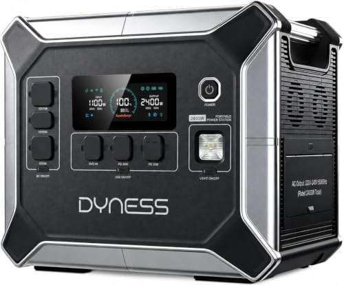 Dyness Generador Solar Portátil 2400W, Batería LiFePO4 2048Wh, Estación de Energía Portátil 4800W Pico, 13 Salidas, UPS, Onda Sinusoidal Pura para Casa, Camping, Furgoneta