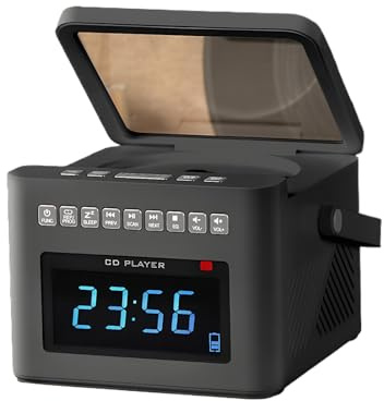 mophrati Bidirektionale Bluetooth Technologie Radio CD Player Dual Lautsprecher HiFi Sound TF Karten USB Laufwerk Fernbedienung ABS, Schwarz, Keine Bandfunktion