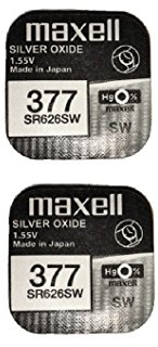 2 x Maxell Silver Oxide Watch Single Use Battery Batteries SR626SW/377/AG4/626