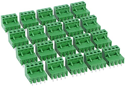 UKCOCO Connettore PCB collegabile a morsetto a innesto per montaggio su scheda PCB Morsetto 5.08MM 4 pin per connettore a spillo dritto con connettore 2EDG