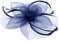 Tüll Fascinator Hüte mit Feder,Blumen Haar Clip Haarreif Haar Accessoire Schleier Tea Party Hochzeit Kirche Haarschmuck Kopfschmuck Kopfbedeckung für Frauen, Navyblau