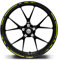Felgenrandaufkleber Speed Design 12 Teilig Komplett-Set -Finest Folia passend für 17 Zoll & 16 18 19 Felgen Motorrad Auto Fahrrad MR002 (Neon Gelb)