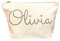 Treat Me Suite Personalised Name Make up Accessory Wash Bag in Black or Natural Colour. Metallic or Glitter Print Presents Birthdays (Natural Colour Bag, Rose Gold Glitter)