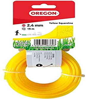 Oregon 69-412-Y - Hilo cuadrado amarillo para desbrozadoras y desbrozadoras (2,4 mm x 15 m)