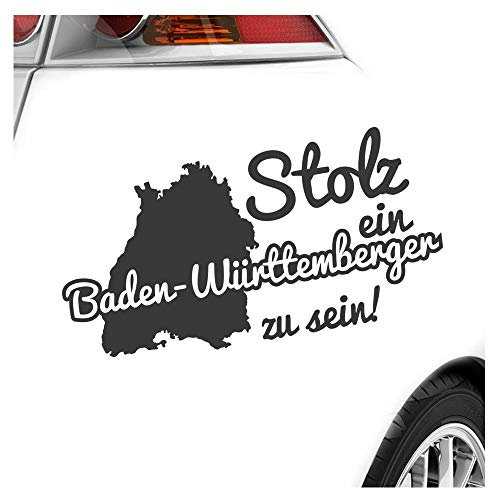 Kiwistar - Autoaufkleber - Baden-Württemberger Stolz - Dunkelgrau - 40x20cm - Aufkleber Auto, Laptop, Fahrrad, LKW, Motorrad mehrfarbig JDM Decal Racing
