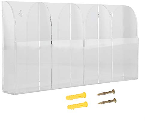 SOONHUA 4 Fächer Acryl Fernbedienungshalter Transparente Wandhalterung Aufbewahrungsbox Fernbedienung Halterung Wand Organizer Tisch Ständer für Schreibtisch Nachttisch