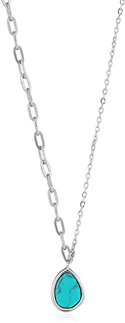 ANIA HAIE Damen-Kette 925er Silber Türkis One Size, Silber 32015681