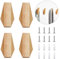 INCREWAY Gancho de madera natural, 4 ganchos de pared de Burlywood duraderos, perchero para sombreros, toalleros, para sala de estar, baño (rombo)