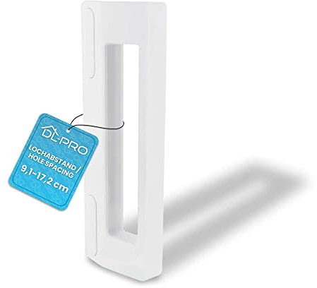 DL-pro Universal Kühlschrank Türgriff 9-17 cm Befestigungsabstand 18,8 cm Länge Ersatzgriff für Kühlschrank Gefrierschrank KühlGefrierKombination Weiß für Bosch Siemens LG AEG Miele usw.