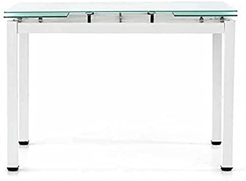 Mar.c.a. Design - Mesa Extensible Fabricada en Italia de Metal con Estructura de Color Blanco, Mesa Rectangular con 2 Extensiones de 35 cm - Medidas: 110 x 70 x 76 cm Cerrada y 180 x 70 x 76 cm