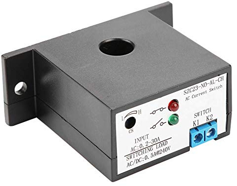 Strommess-Schalter, 0,2-30A SZC23-NO-AL-CH AC-Stromsensorschalter Normalerweise offener Stromsensor Steuerschalter Einstellbarer Stromsensorschalter IP30-wasserdicht