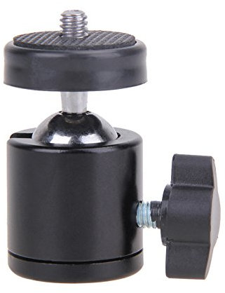 ADAGG 1/4 Screw Mini Camera Ball Head, Metal Tripod Mount Adapter, 360° Swivel Bracket Holder, Black, Compatible with DSLR Camera, Light Stand, Tripod