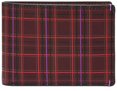 Fossil Leder Kartenetui Bronson Front Pocket Wallet Bifold Eggplant rot