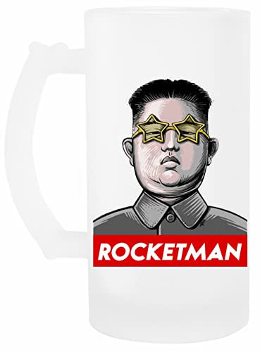 President Trump Kim Jong Un Rocket Man - Trump Bier Becher Glas Transparent Beer Mug