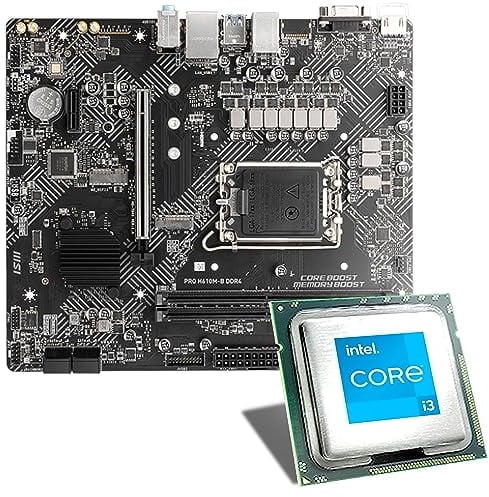 Intel Core i3-14100 / MSI PRO H610M-E DDR4 Mainboard Bundle | CSL PC Aufrüstkit | Intel Core i3-12100 4x3300 MHz, UHD Graphics 730, LAN, M.2 Port, USB 3.2 Gen1 | Tuning Kit