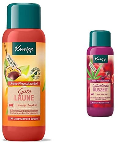 Kneipp Aroma-Pflegeschaumbad Gute Laune, 1er Pack (1 x 400 ml) & Aroma-Pflegeschaumbad Glückliche Auszeit (1 x 400 ml)