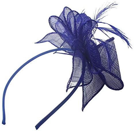 Topkids Accessories Haar-Fascinator, Haarreif, Rosen-Blume, Fascinator, für Hochzeiten, Hochzeiten, Royal Ascot-Rennen, Damentag, Taufe am Haarreif für Mädchen, Frauen, Damen (Königsblau)
