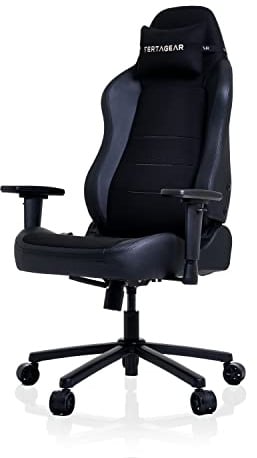 Vertagear SL3800 Ergonomischer Gaming-Stuhl mit ContourMax Lendenwirbelsäuleunterstützung und VertaAir Sitzsystem - Schwarz/Karbonschwarz
