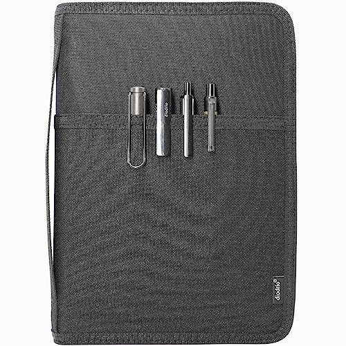 diodrio A5 Notizbuch mit Reißverschluss, mit YKK-Reißverschluss, für A5 Moleskine Cahier LEUCHTTURM Planer, Skizzenbuch, wasserabweisend, nachfüllbar, Innentaschen, Schwarz