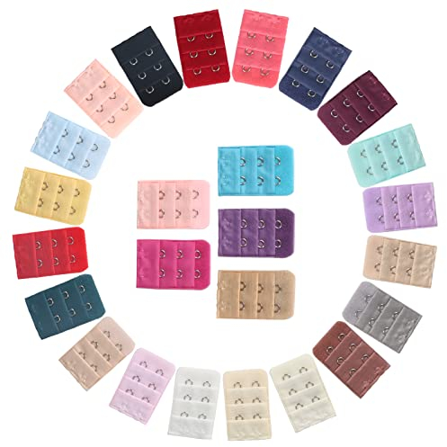 KOSHIFU 25 Pz Estensioni Reggiseno 2 Ganci Prolunga Reggiseno Estensioni Chiusura Reggiseno Allunga Reggiseno da Donna Bra Extenders Morbido Estensioni Reggiseno per Biancheria Intima Colori Assortiti