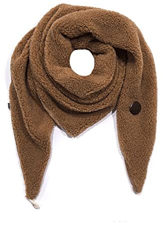 FASHION YOU WANT Damen KuschelSchal, Teddyfell Baumwolle Dreieckstuch Frauen Winterschal Herbstschal Warm Dreieck Schal Halstuch Scarf (braun)