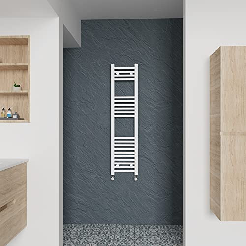 Warmehaus Scaldasalviette dritto bianco stile scala bagno riscaldamento centralizzato 1200x300mm