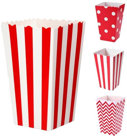 JOYSKY 26 Stück Popcorn Boxen Popcorntüten Klein Candy Container Candy Boxen Papier Popcorn Tüten Pappe Snack Boxen für Partysnacks Bonbons Popcorn Geschenktüten Weihnachten
