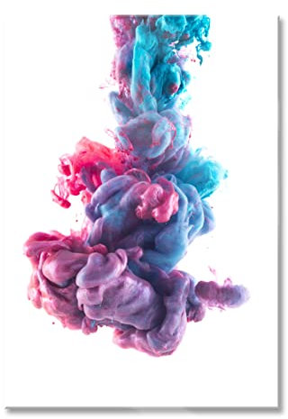 Pixxprint Glasbild, Wandbild aus Echtglas, Abstrakt Art Bunter Qualm, 40x60 cm, inkl. Aufhängung und Abstandshalter