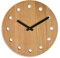 Natuhr Wanduhr Eiche geölt Holz - Dots - Massivholz, geräuscharmes deutsches Uhrwerk, puristisch, modern, 30 cm Durchmesser