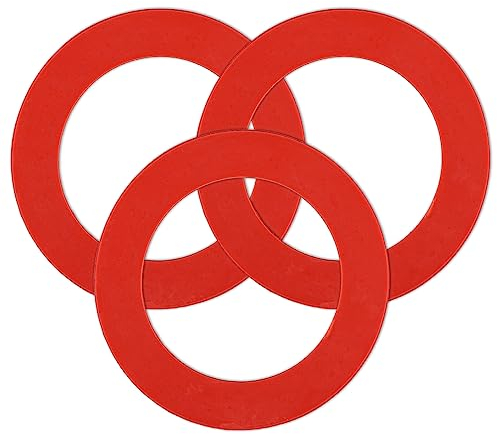 3pcs Flush Valve Seals for Mansfield, Rubber Canister Flush Valve Seal Toilet Tank Gasket Replacement Commode Tank Parts Flush Valve Repair Kit Flush Valve Gasket for Mansfield (Red)
