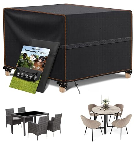 MUPAS Abdeckung Gartenmöbel Wasserdicht Winddicht Schwerlast 420D Oxford Gewebe Verbessertes Abdeckplane Gartenmöbel für Outdoor-Sofa Gartentische, Stühle und Möbelsets 135 x75 x74cm